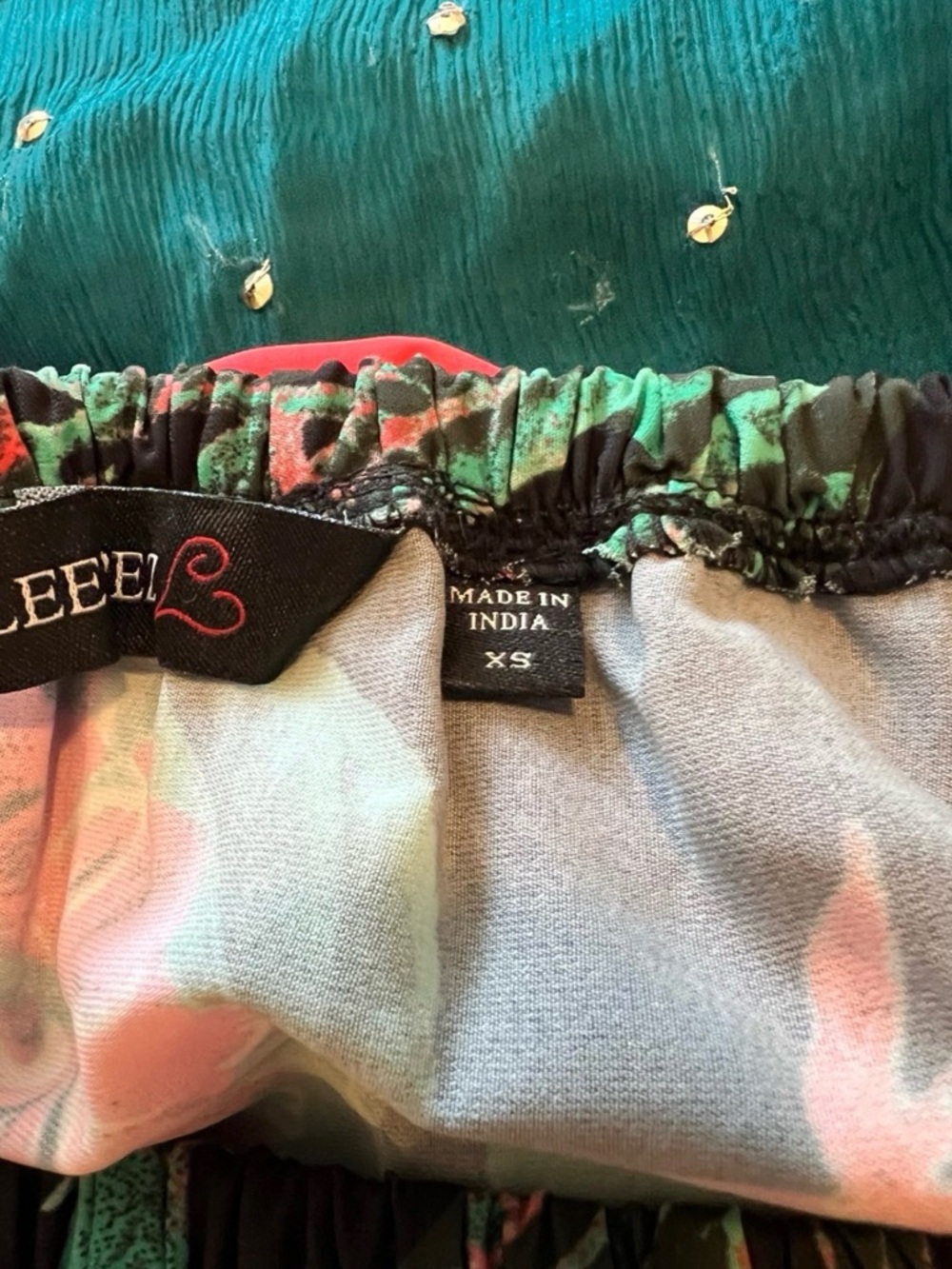 Colleen Lopez Black Maxi Dress with Red and Teal Floral Print - Picture 3 of 6